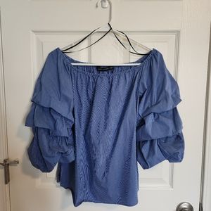 Zara Off Shoulder Ruffle Sleeve Top